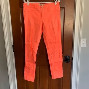 Neon Coral Abercrombie Skinny Jeans